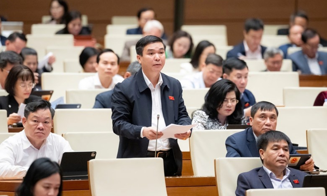 Đại biểu Hà Sỹ Huân (Đoàn đại biểu Quốc hội tỉnh Thái Nguyên) phát biểu.