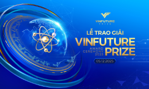 Lễ trao Giải thưởng Khoa học Công nghệ thường niên toàn cầu VinFuture lần thứ 5 diễn ra tại Nhà hát Hồ Gươm (Hà Nội) từ 20h10 tối 5/12/2025