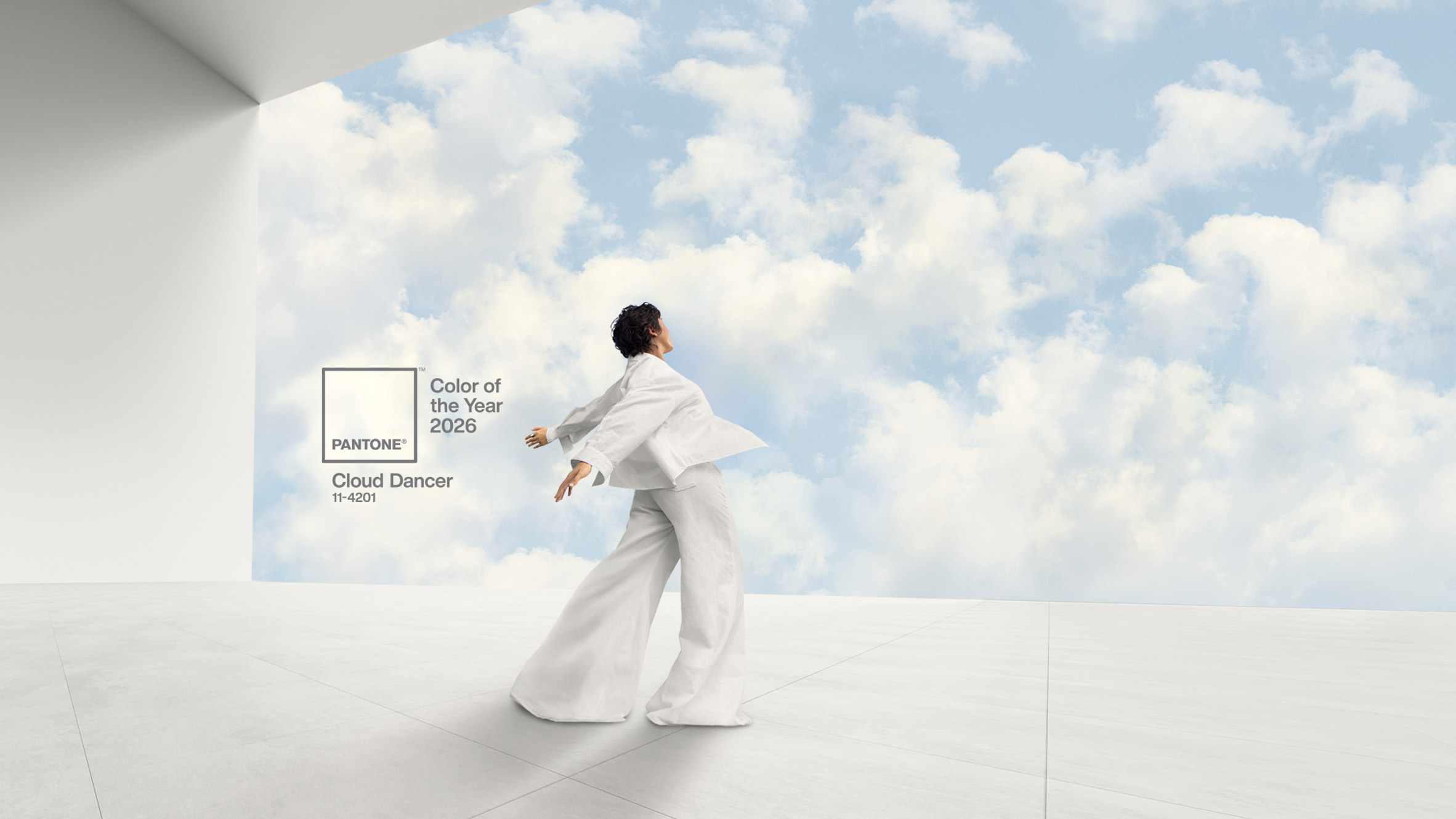 “Cloud Dancer” là sự nhẹ nhàng, cân bằng của sắc trắng có độ ấm - lạnh hài hòa.