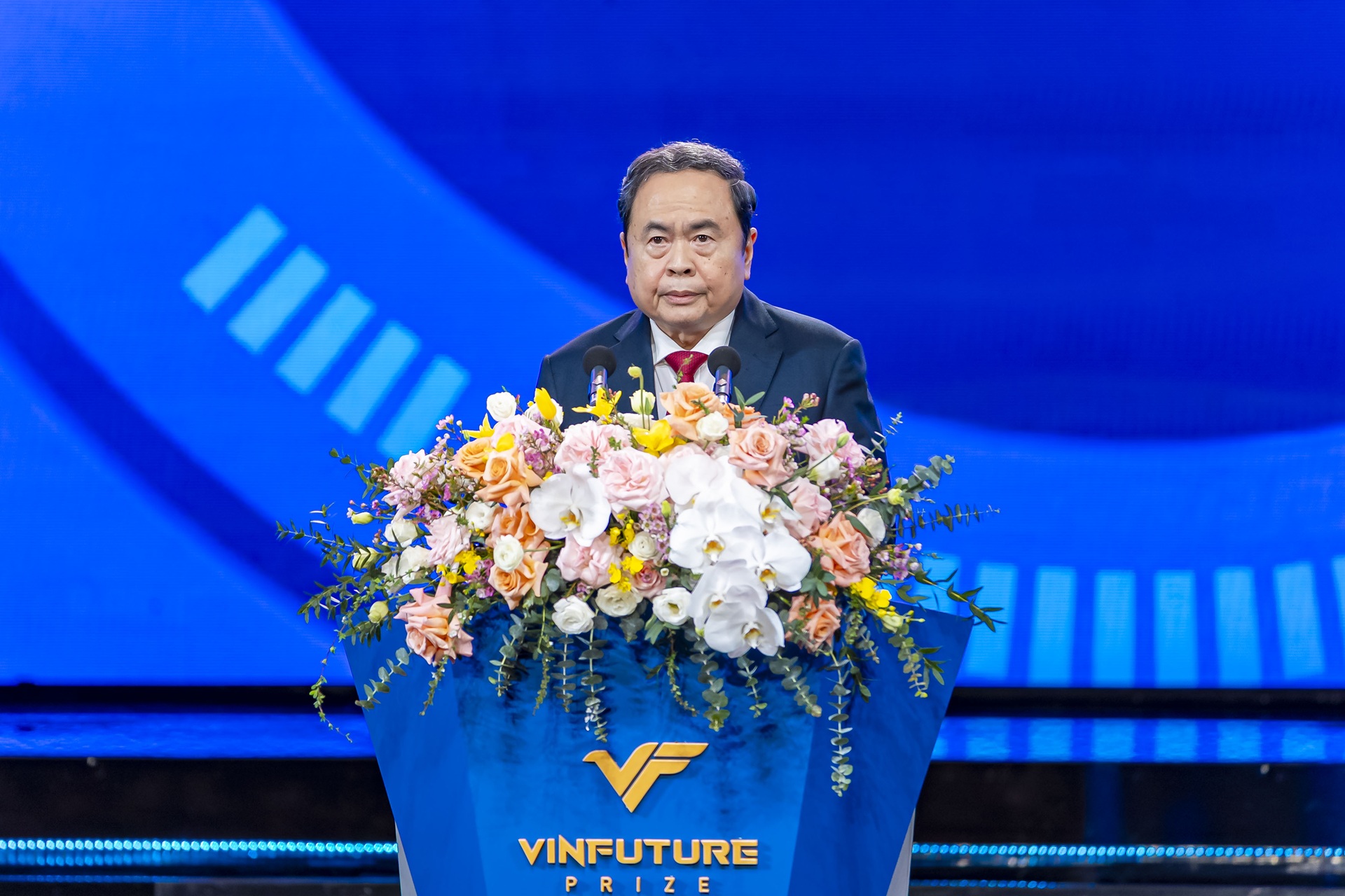 Chủ tịch Quốc hội Trần Thanh Mẫn phát biểu tại Lễ trao Giải thưởng VinFuture 2025