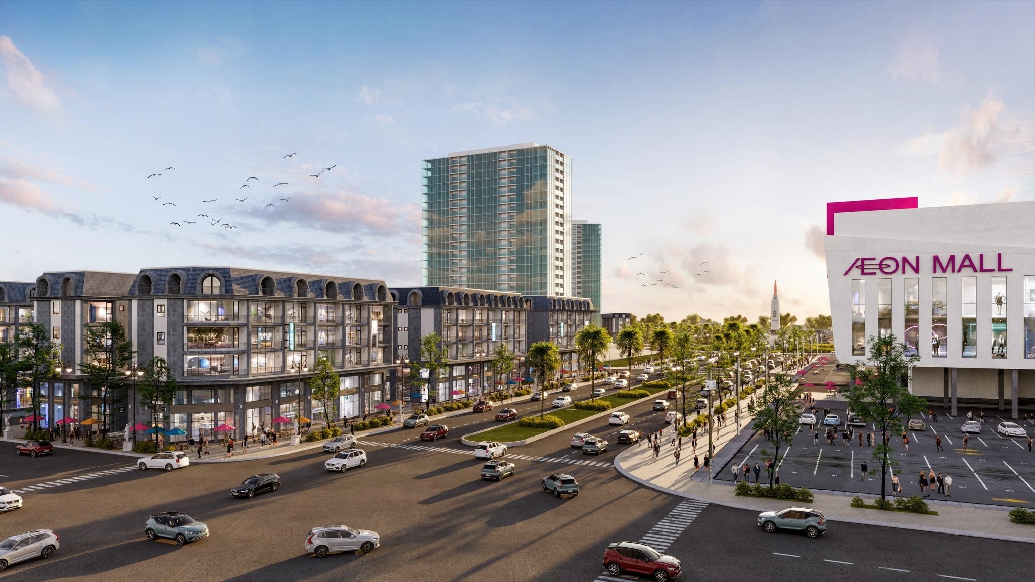 Shophouse An Cựu Galleria liền kề Aeon Mall Huế - trung tâm thương mại lớn nhất miền Trung, nhờ đó thu hút dòng khách dồi dào và ổn định quanh năm.