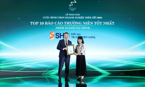 SHS lần thứ 6 được vinh danh trong Top 10 Báo cáo thường niên tốt nhất VLCA