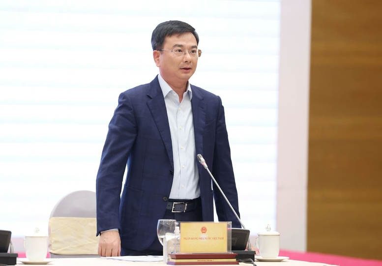 Phó Thống đốc Ngân hàng Nhà nước Phạm Thanh Hà thông tin về giải pháp điều hành chính sách tiền tệ góp phần kiểm soát lạm phát và ổn định kinh tế vĩ mô - Ảnh: VGP.