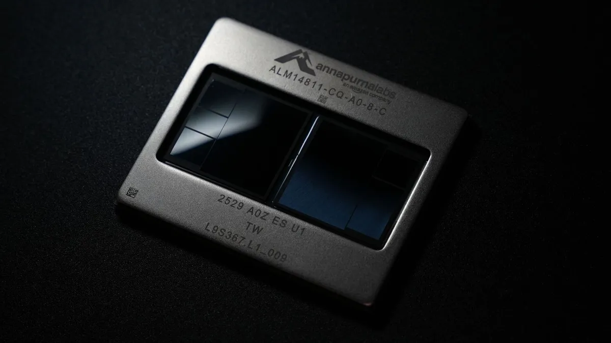 Chip Amazon Trainium3 được xây dựng trên công nghệ 3nm. Ảnh: Amazon