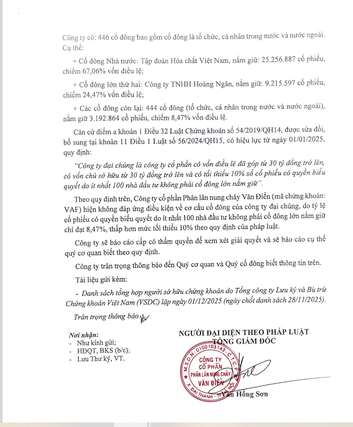 Phân lân Nung chảy Văn Điển không đạt tiêu chuẩn công ty đại chúng - Ảnh 1