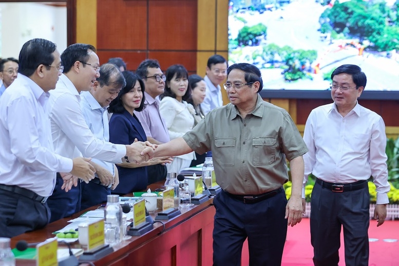 Thủ tướng Chính phủ Phạm Minh Chính cùng Đoàn công tác đã làm việc với Ban Thường vụ Tỉnh uỷ Tây Ninh- Ảnh: VGP