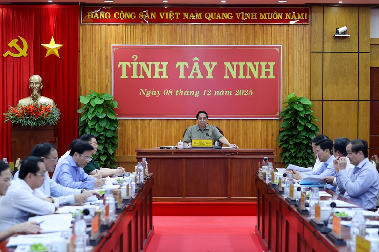 Thủ tướng Phạm Minh Chính làm việc với tỉnh Tây Ninh - Ảnh: VGP