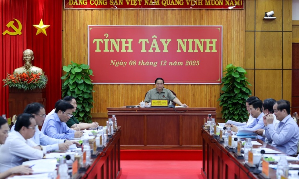 Thủ tướng Phạm Minh Chính làm việc với tỉnh Tây Ninh - Ảnh: VGP