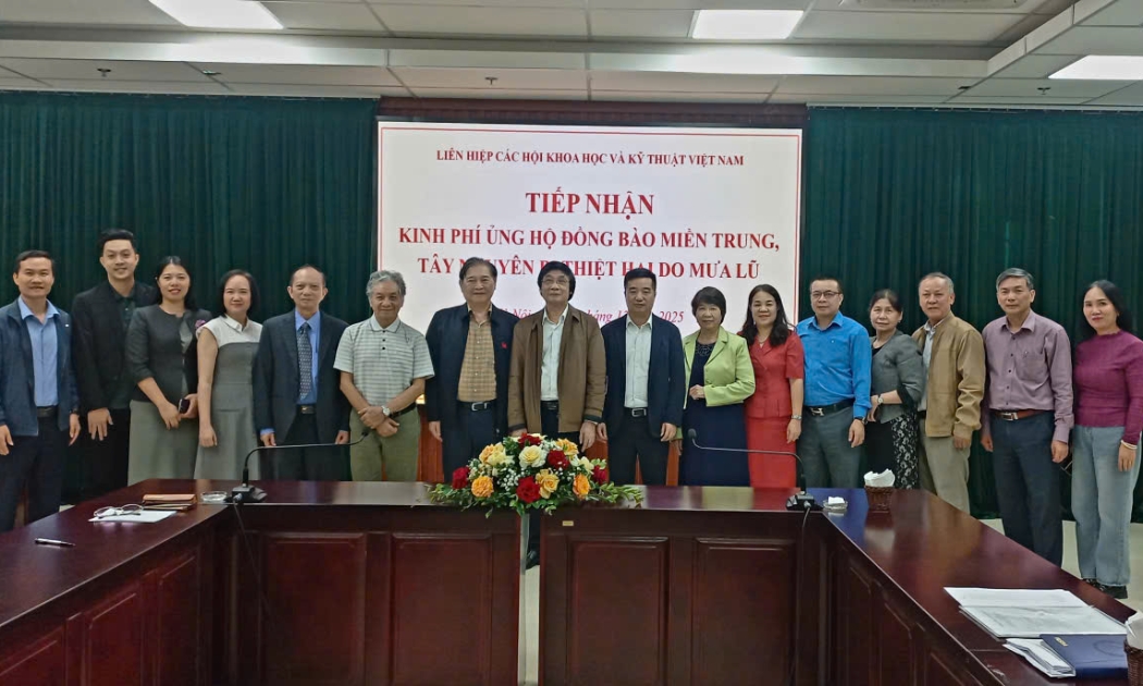 Liên hiệp Các hội Khoa học và Kỹ thuật Việt Nam ủng hộ đồng bào miền Trung, Tây Nguyên hơn 500 triệu đồng