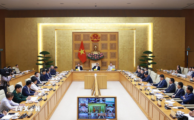 Quang cảnh Phiên họp thứ 22 của Ban Chỉ đạo Nhà nước các công trình, dự án quan trọng quốc gia, trọng điểm ngành Giao thông Vận tải. Ảnh: TTXVN
