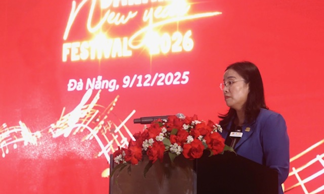 Phó Chủ tịch UBND TP. Đà Nẵng Nguyễn Thị Anh Thi phát biểu tạị họp báo. Ảnh Ngô Anh Văn