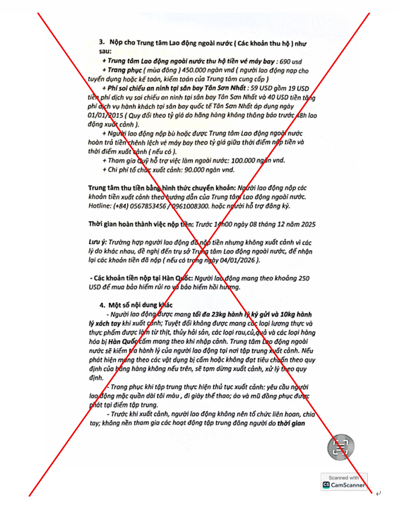 Mạo danh, làm giả văn bản, con dấu Bộ Nội vụ để lừa đảo lao động muốn đi Hàn Quốc - Ảnh 2