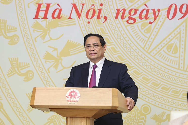 Thủ tướng Phạm Minh Chính nhấn mạnh yêu cầu nêu cao tinh thần trách nhiệm, quyết tâm phải cao, nỗ lực phải lớn, hành động quyết liệt, làm việc nào dứt việc đó, làm việc nào ra việc đó trong công tác này - Ảnh: VGP