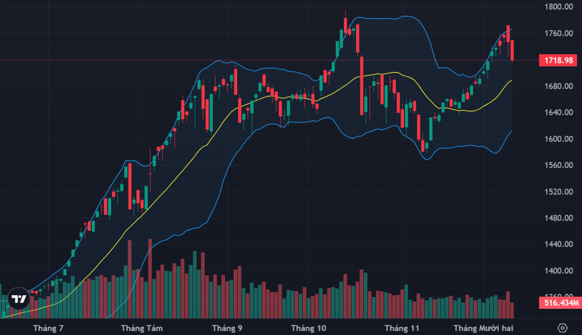 VN-Index đang lao dốc nhưng chủ yếu do tác động của VIC, VHM và VPL.