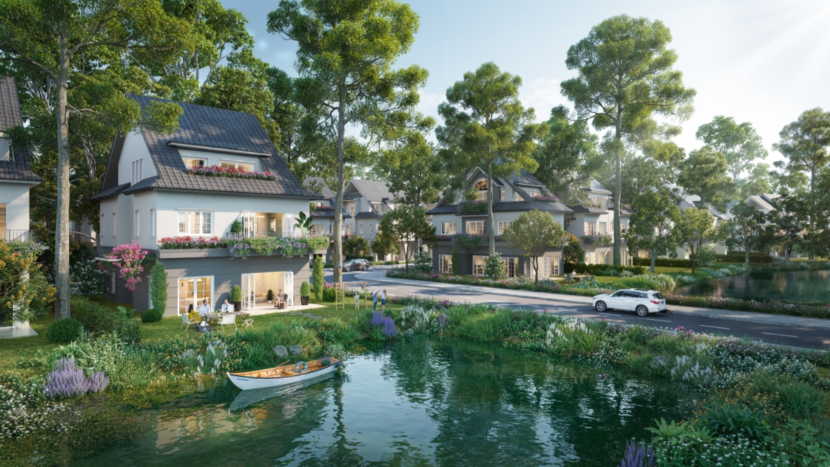 Central Island với cảnh quan cây xanh, mặt nước vượt trội.