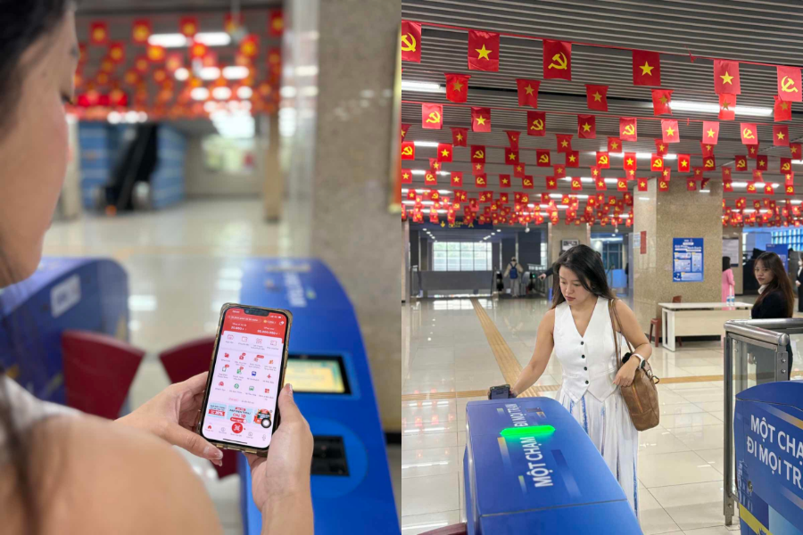 Người dùng ví điện tử ShopeePay có thể tiết kiệm đến 188.100đ hàng tháng khi di chuyển bằng Metro Hà Nội. Ảnh: ShopeePay.