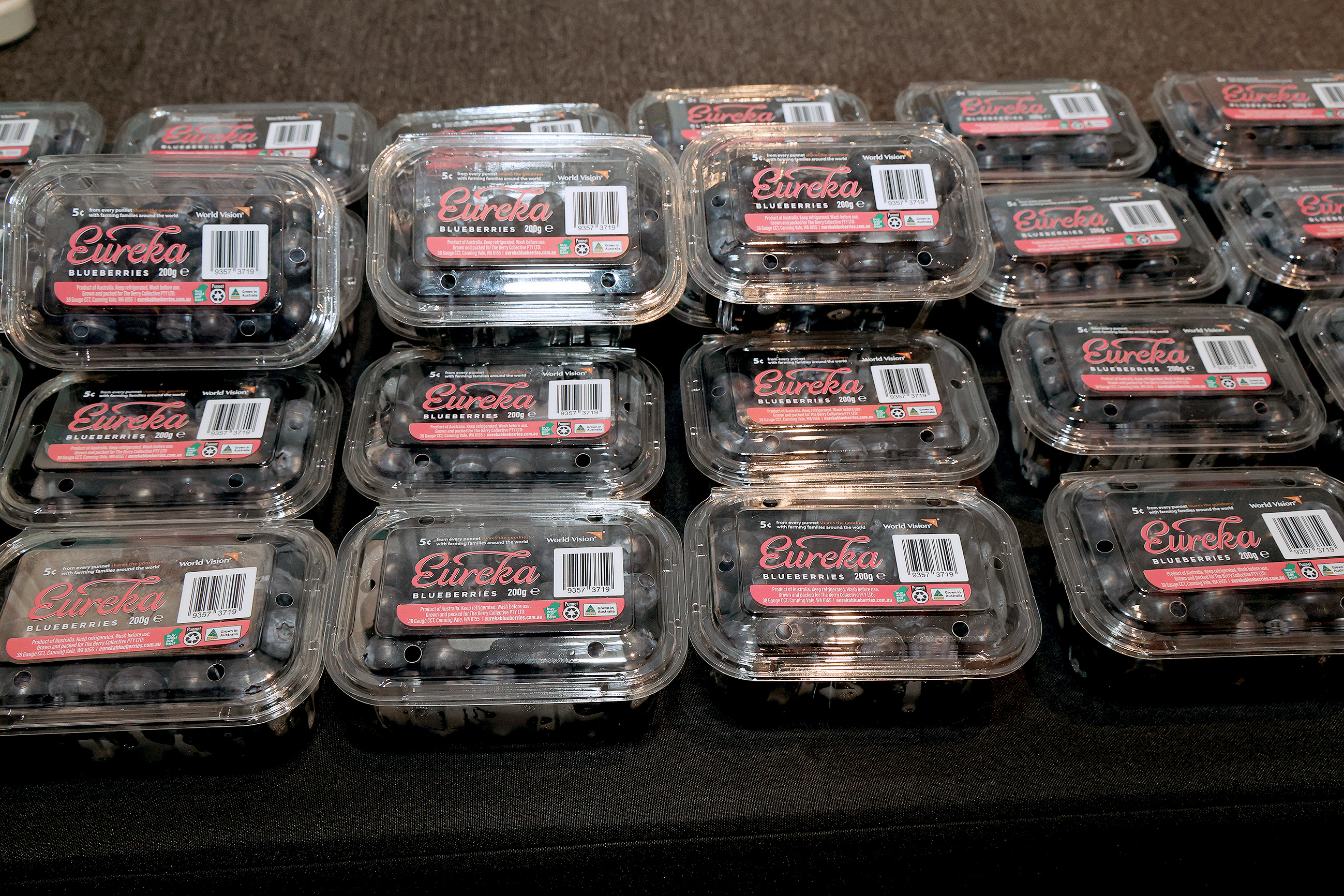 Lô việt quất thử nghiệm đầu tiên được đưa tới Việt Nam tại sự kiện. Ảnh: Austrade