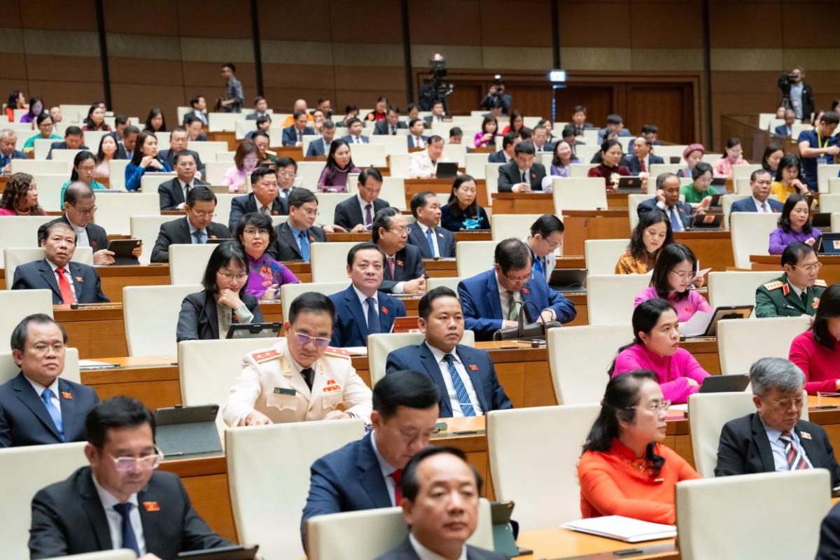 Các đại biểu tham dự Phiên bế mạc Kỳ họp thứ 10, Quốc hội khóa XV.&nbsp;Ảnh: Quốc hội..