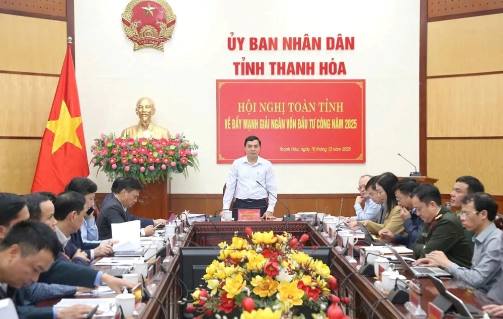 Lãnh đạo UBND tỉnh Thanh Hóa chủ trì hội nghị trực tuyến đẩy mạnh giải ngân vốn đầu tư công năm 2025