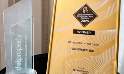 Vinhomes được vinh danh “Nhà phát triển của năm ở khu vực Đông Nam Á 2025”