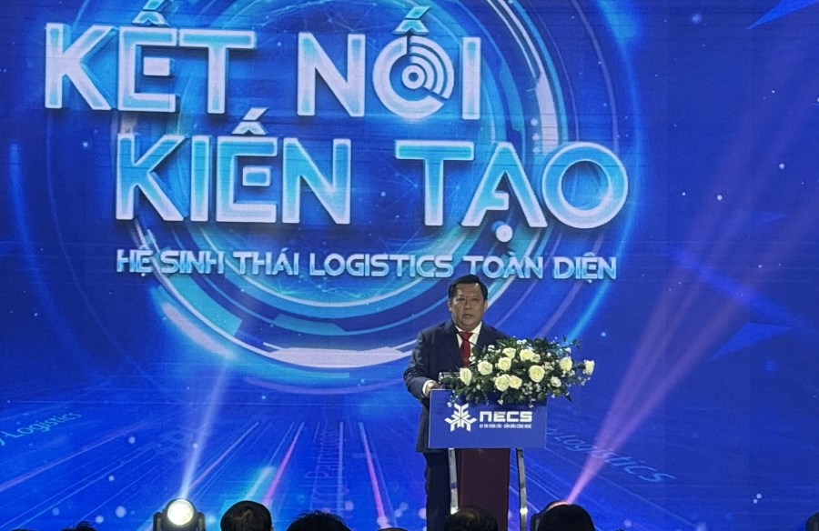 Ông Huỳnh Văn Sơn, Phó Chủ tịch UBND tỉnh Tây Ninh phát biểu tại lễ khánh thành kho lạnh Kỷ Nguyên Mới của NECS.