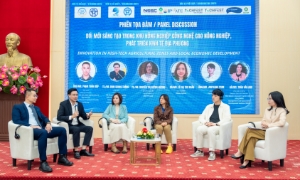 Các chuyên gia chia sẻ tại Hội thảo “Kết nối các khu ứng dụng công nghệ cao nông nghiệp để phát triển khởi nghiệp sáng tạo của địa phương thúc đẩy phát triển nông nghiệp bền vững”