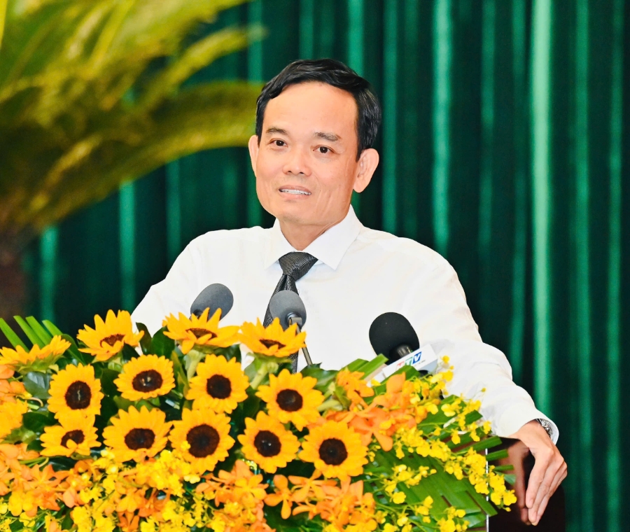 Bí thư Thành ủy TP.Hồ Chí Minh Trần Lưu Quang kết luận hội nghị. Ảnh: Việt Dũng/SGGP.