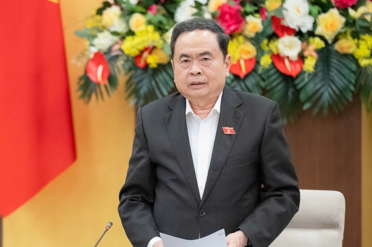 Chủ tịch Quốc hội Trần Thanh Mẫn phát biểu tại phiên họp. Ảnh: Quốc hội.