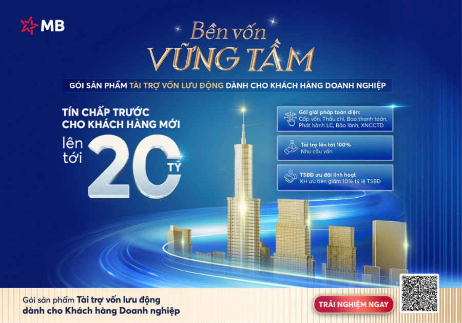 MB giúp doanh nghiệp bổ sung vốn lưu động chủ động dòng tiền, giảm tải áp lực nguồn vốn.&nbsp;
