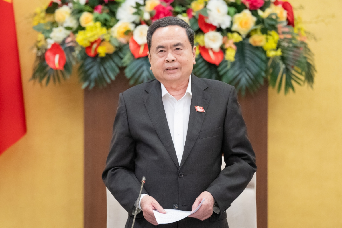 Chủ tịch Quốc hội Trần Thanh Mẫn phát biểu chỉ đạo tại cuộc họp. Ảnh: Quốc hội.