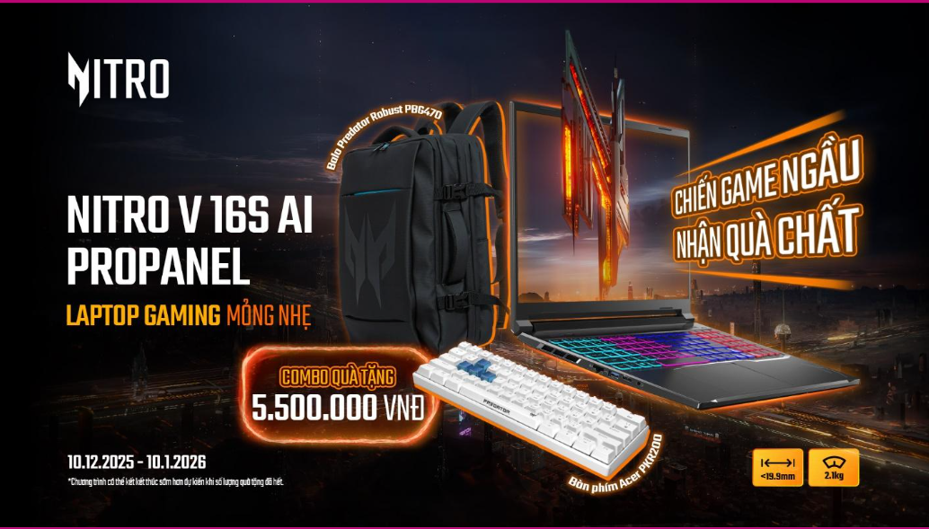 Chương trình khuyến mãi dành riêng cho Acer Nitro ProPanel.