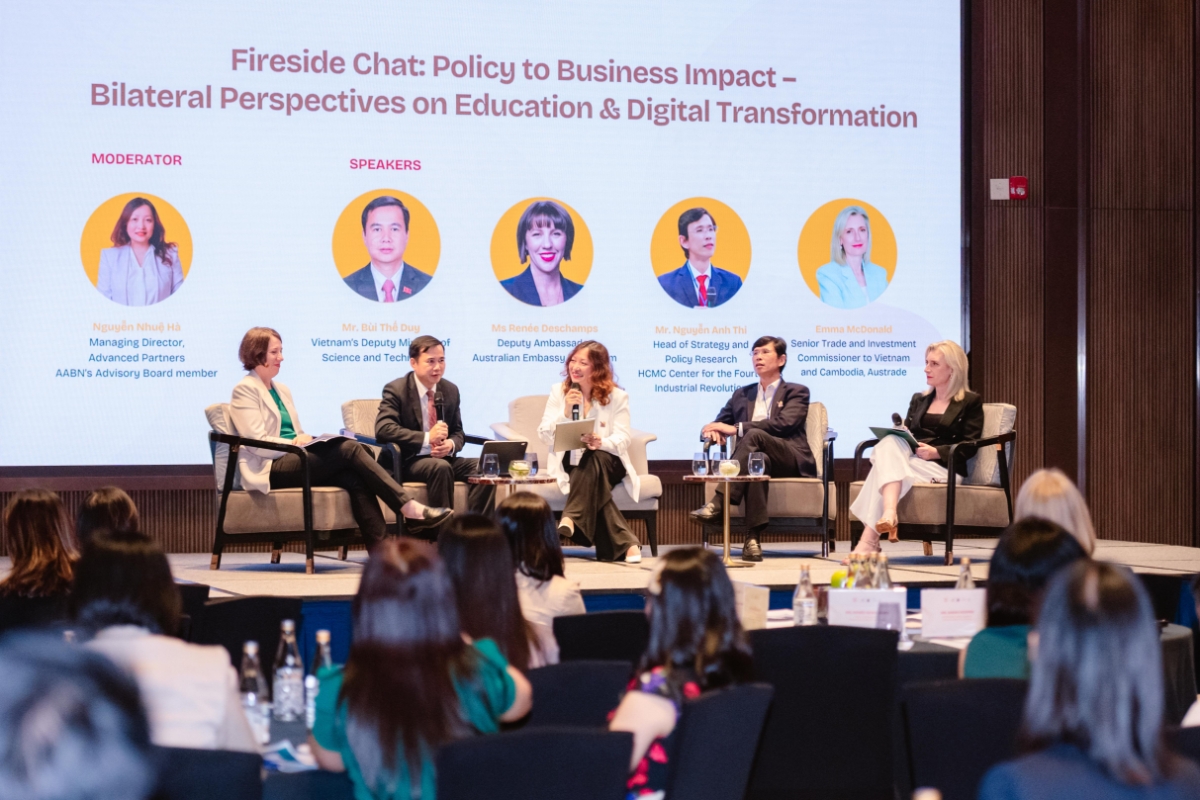 Tọa đàm Từ chính sách đến tác động kinh doanh: Góc nhìn song phương về giáo dục và chuyển đổi số, đại diện các cơ quan chính phủ hai nước đã cùng thảo luận về những ưu tiên hợp tác trong giai đoạn tới. Ảnh: Tổng lãnh sự Australia tại TP. Hồ Chí Minh.