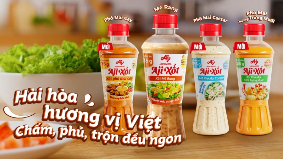 4 hương vị từ dòng sản phẩm “Aji-Xốt” giúp đa dạng bữa ăn hàng ngày.