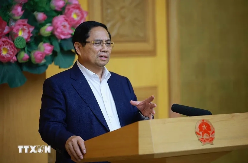 Thủ tướng Phạm Minh Chính nhấn mạnh không có lý do trì hoãn xây sửa nhà cho người dân bị thiên tai. Ảnh: TTXVN