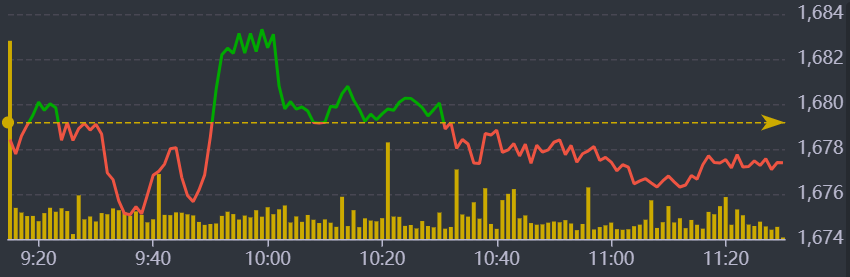 Diễn biến VN-Index sáng nay.