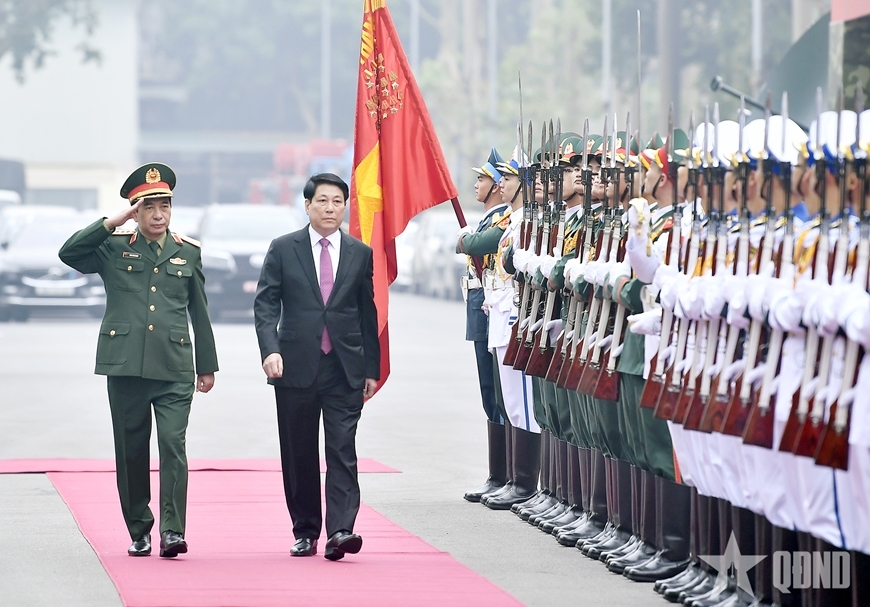 Chủ tịch nước Lương Cường dự, chỉ đạo Hội nghị Quân chính toàn quân năm 2025. Ảnh: QĐND