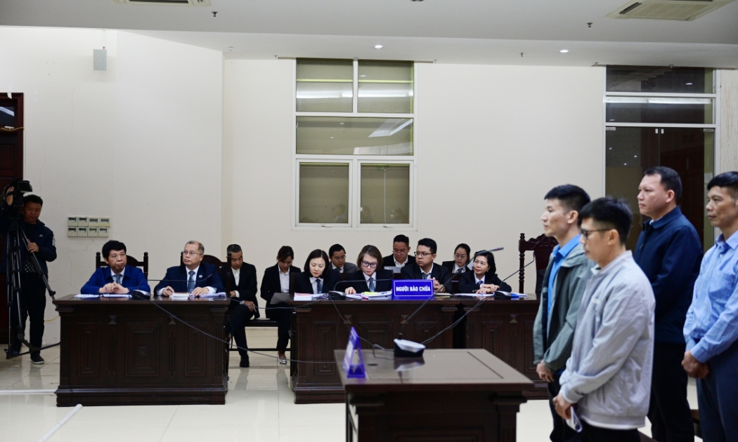 Quang cảnh phiên tòa phúc thẩm.