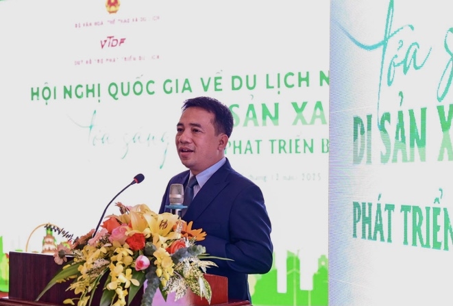 Ông Trần Hữu Thùy Giang, Phó chủ tịch UBND thành phố Huế, phát biểu tại Hội nghị.  