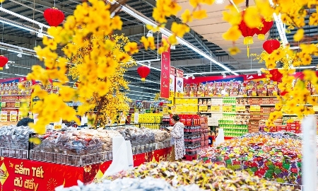 Tại nhiều hệ thống bán lẻ, siêu thị và trung tâm thương mại lớn sức mua đang tiến tới giai đoạn cao điểm. Ảnh minh họa.