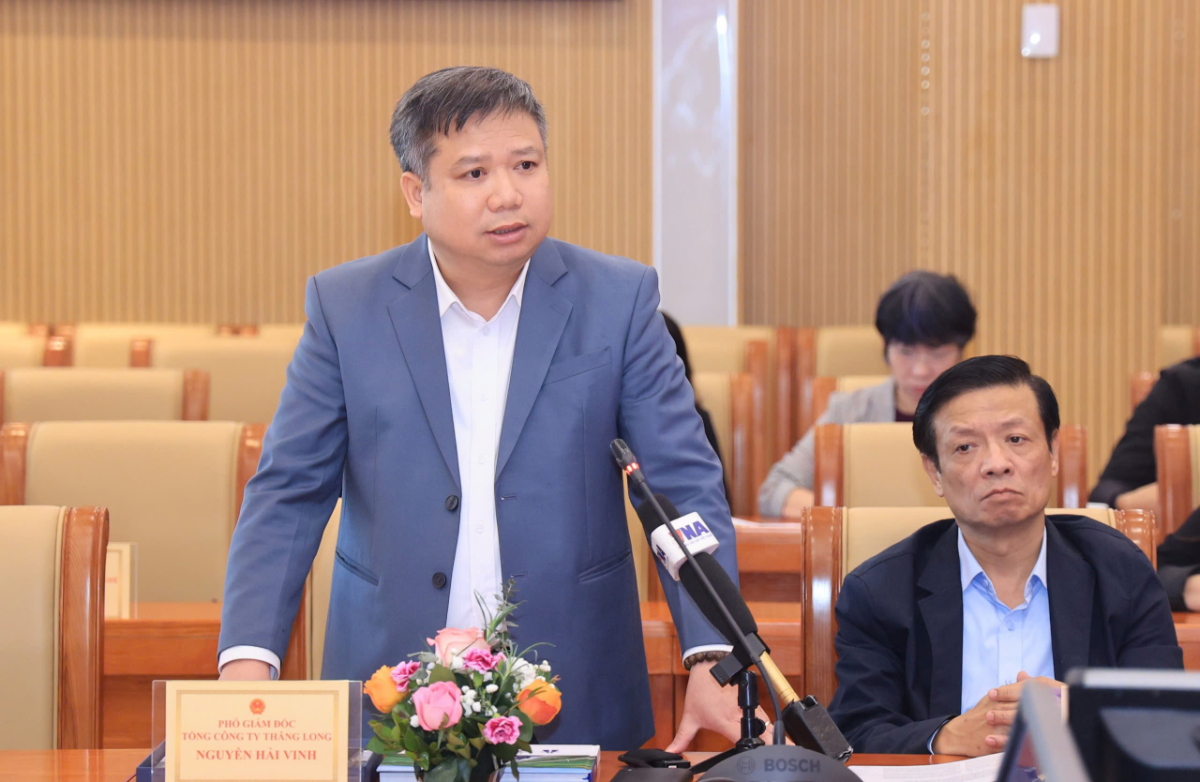 Ông Nguyễn Hải Vinh, Phó Tổng giám đốc Tổng công ty Thăng Long. phát biểu tại Tọa đàm.