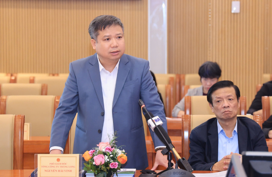 Ông Nguyễn Hải Vinh, Phó Tổng giám đốc Tổng công ty Thăng Long. phát biểu tại Tọa đàm.