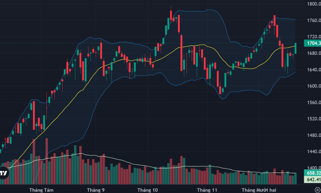 Hưng phấn dâng cao, VN-Index tăng vượt 1700 điểm