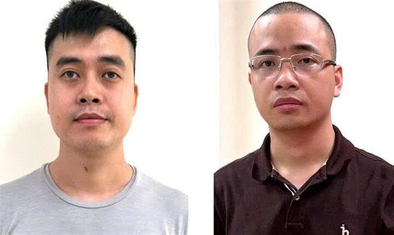 Bị cáo Hoàng Quang Thịnh (trái) và La Khắc Minh (phải). Ảnh: Cổng thông tin điện tử Bộ Công an.