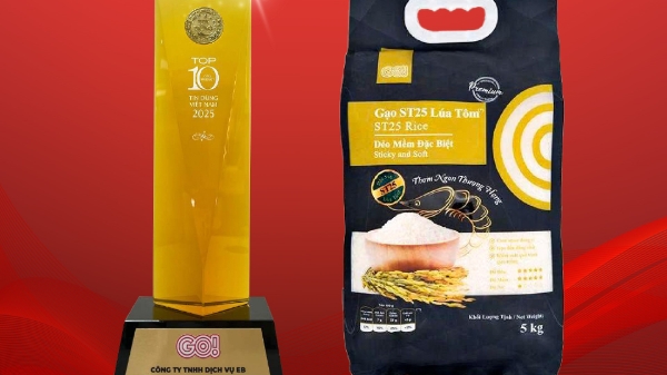 Gạo GO! ST25 Lúa Tôm đạt Top 10 Sản phẩm - Dịch vụ Xanh - Bền vững 2025