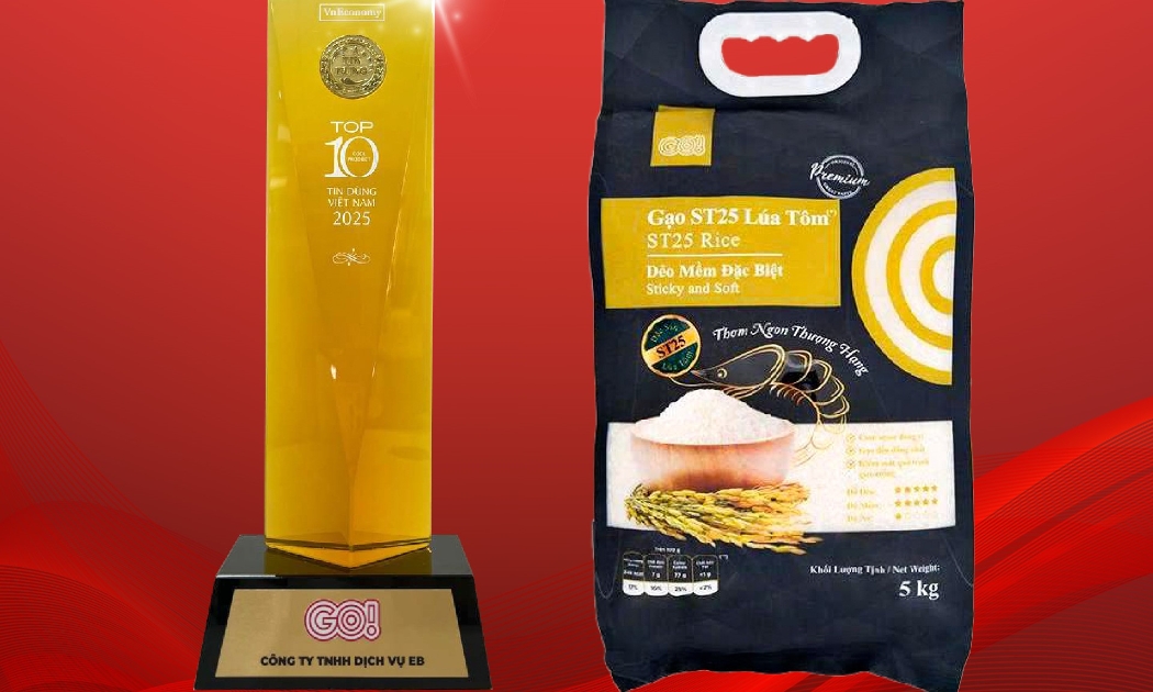 Gạo GO! ST25 Lúa Tôm đạt Top 10 Sản phẩm - Dịch vụ Xanh - Bền vững 2025