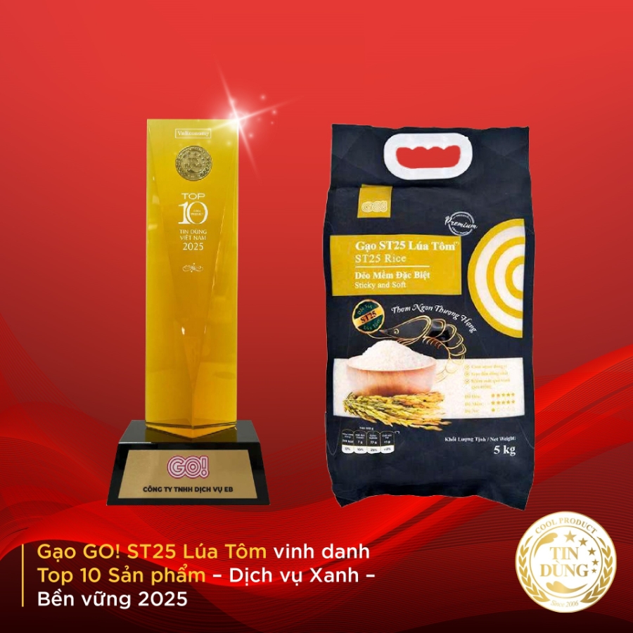 Gạo GO! ST25 Lúa Tôm được Chương trình Tin Dùng Việt Nam bình chọn.