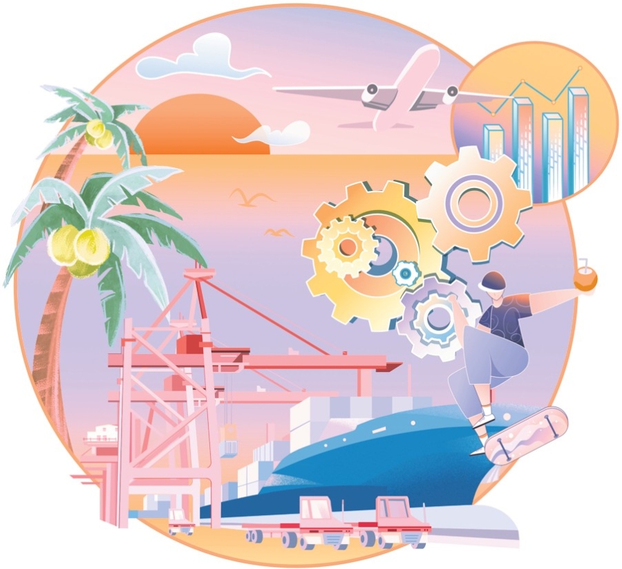 Hảỉ Nam đang từng bước trở thành “cánh cửa trước” mới để Trung Quốc gắn kết với thế giới. Nguồn: China Daily