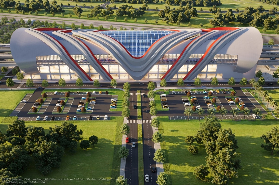 Phối cảnh depot tuyến đường sắt tốc độ cao Bến Thành - Cần Giờ.