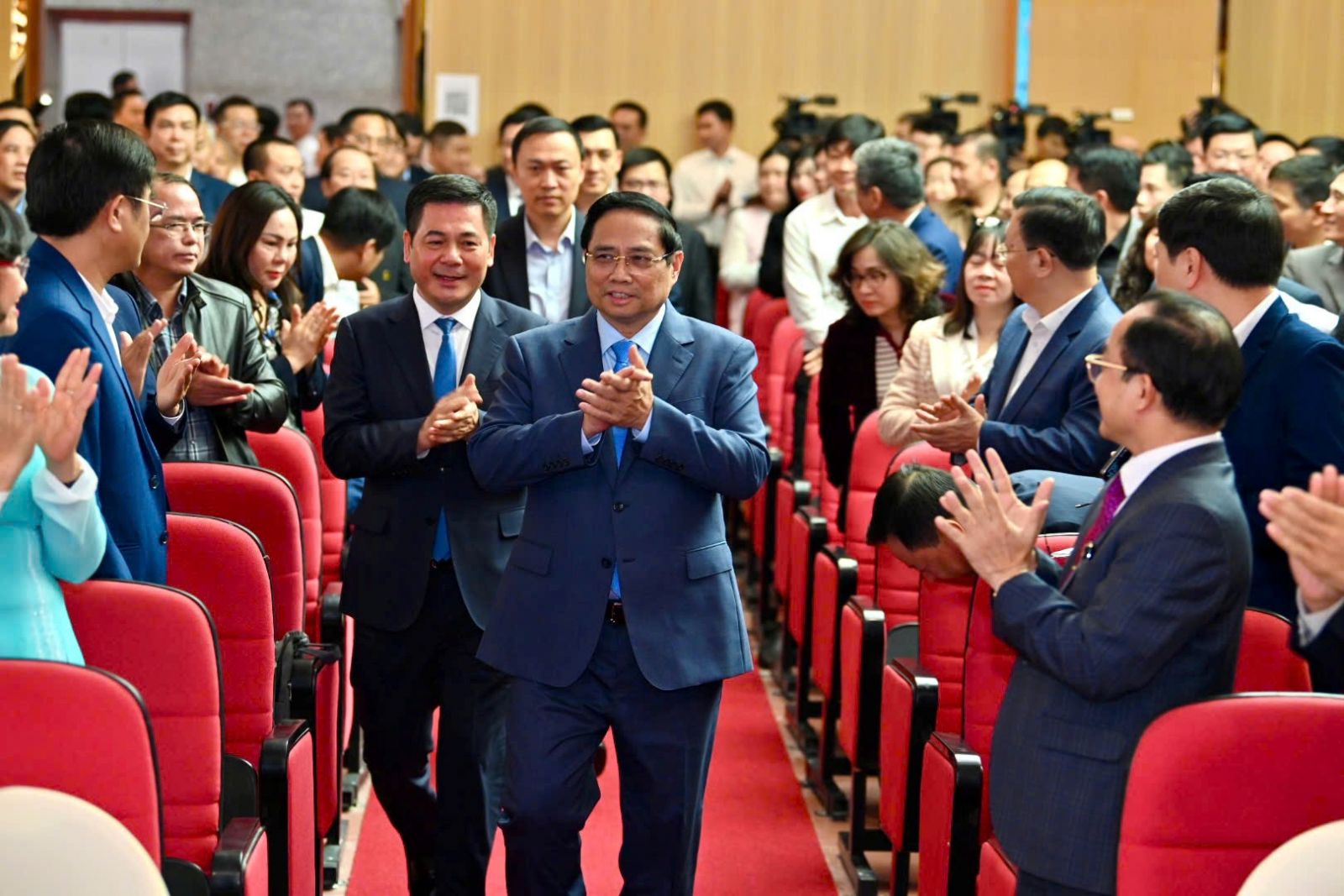Thủ tướng Phạm Minh Chính tham dự Hội nghị tổng kết công tác ngành Công Thương năm 2025, giai đoạn 2021 - 2025 và triển khai nhiệm vụ trọng tâm năm 2026. Ảnh:MOIT.

