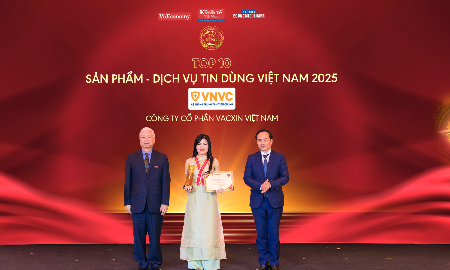 Hệ thống Tiêm chủng VNVC vào Top 10 Sản phẩm - Dịch vụ tin dùng Việt Nam 2025